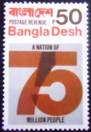 Selo postal de Bangladesh de 1971 Nation of 75 Million People