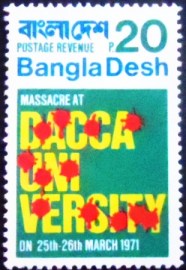 Selo postal de Bangladesh de 1971 Massacre at Dacca University