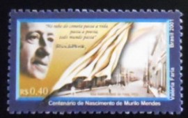 Selo postal do Brasil de 2001 Murilo Mendes