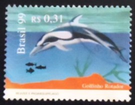 Selo postal do Brasil de 1999 Golfinho Rotador