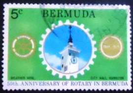 Selo postal de Bermuda de 1974 Rotary emblem