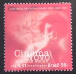 Selo postal do Brasil de 1998 Glauber Rocha