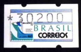 Selo semiautomato do Brasil 1993 Cristo Redentor 30200