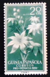 Selo postal da Guiné Espanhola de 1959 Ricinus communis 20