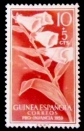 Selo postal da Guiné Espanhola de 1959 Digitalis purpurea