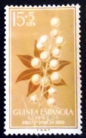 Selo postal da Guiné Espanhola de 1959 Ricinus communis