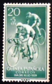 Selo postal da Guiné Espanhola de 1959 Stamp day: Street racing