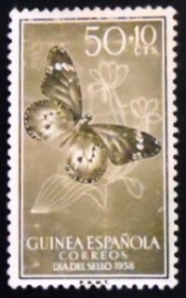 Selo postal da Guiné Espanhola de 1958 African Monarch 50