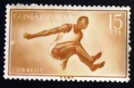 Selo postal da Guiné Espanhola de 1958 Sport: Long Jump
