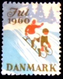 Selo postal da Dinamarca de 1960 Natal 6