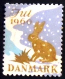 Selo postal da Dinamarca de 1960 Natal 7
