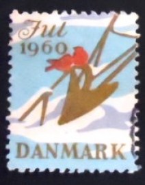 Selo postal da Dinamarca de 1960 Natal 10