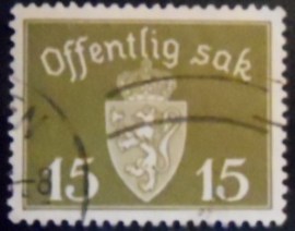 Selo postal da Noruega de 1945 ffentlig Sak 15