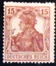 Selo postal da Alemanha Reich de 1916 Germania DEUTSCHES REICH 15