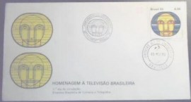 Envelope FDC 196 Oficial de 1980 Televisão Brasileira