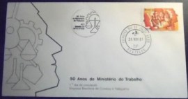Envelope de 1º Dia de Circulação  de 1981 Ministério do Trabalho