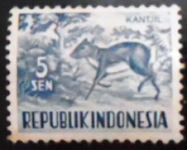 Selo postal da Indonésia de 1956 Lesser Malay Chevrotain 5
