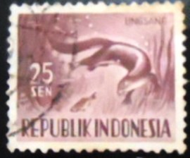 Selo postal da Indonésia de 1956 Smooth-coated Otte 25