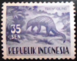 Selo postal da Indonésia de 1956 Sunda Pangolin 35