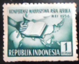 Selo postal da Indonésia de 1956 Asian and African Students 25