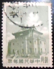 Selo postal da China de Taiwan de 1960 Chu Kwang Tower Quemoy 80