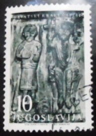Selo postal da Iuguslávia de 1956 Relief from a Croatian king from a Split temple