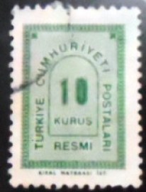 Selo postal da Turquia de 1963 Green 10