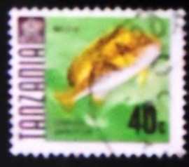 Selo postal da Tanzânia de 1967 Sweetlips