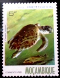 Selo postal de Moçambique de 1981 Loggerhead