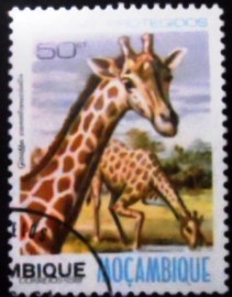 Selo postal de Moçambique de 1981 Giraffe