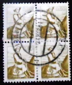 Quadra de selos postais do Brasil de 1972 Gaúcho
