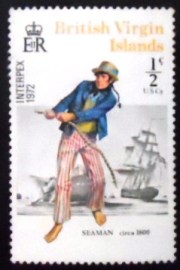 Selo postal das Ilhas Virgens de 1972 Seaman