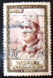 Selo postal do Marrocos de 1957 King Mohammed V