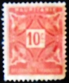 Selo postal da Mauritânia de 1914 Chiffre Taxe 10