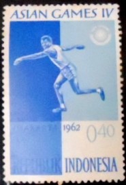 Selo postal da Indonésia de 1962 Throwing the discus