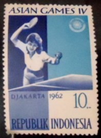 Selo postal da Indonésia de 1962 Table tennis