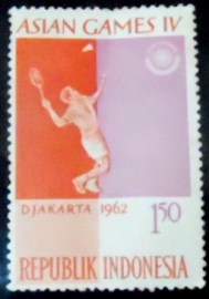 Selo postal da Indonésia de 1962 Badminton