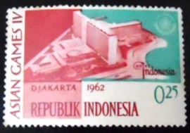 Selo postal da Indonésia de 1962 Hotel Indonesia