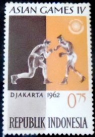 Selo postal da Indonésia de 1962 Boxing