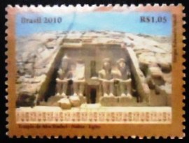 Selo postal do Brasil de 2010 Templo de Abu-Simbel