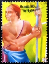Selo postal do Brasil de 1995 - Zumbi dos Palmares U