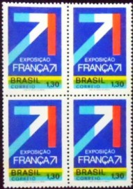 Quadra de selos postais do Brasil de 1971 França 71