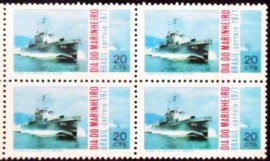 Quadra de selos postais do Brasil de 1971 Dia do Marinheiro