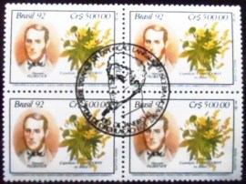 Quadra de selos postais do Brasil de 1992 Hercule Florence M1C