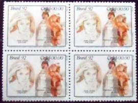 Quadra de selos postais do Brasil de 1992 Aimé Arien Taunay