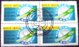 Quadra de selos postais do Brasil de 1992 Suécia-Brasil