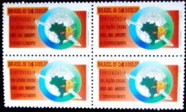 Quadra de selos postais do Brasil de 1992 Eco Rio 92