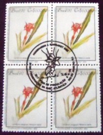 Quadra de selos postais do Brasil de 1992 Canistrum Exiguum