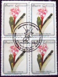 Quadra de selos postais do Brasil de 1992  Canistrum Cyathiforme