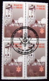 Quadra de selos postais do Brasil de 1992 Bombeiros Voluntários